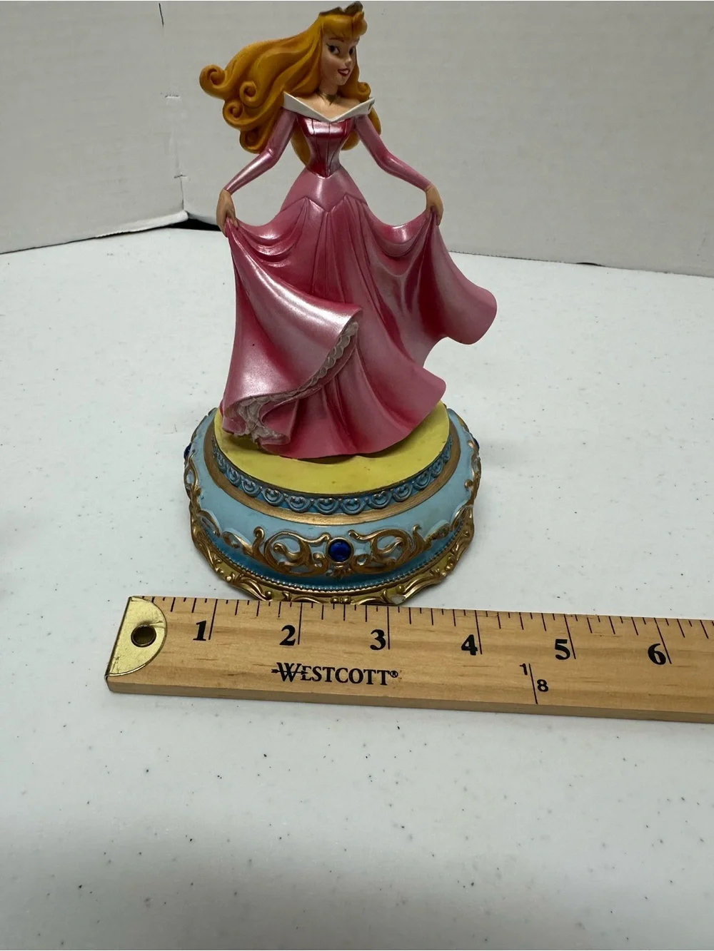 Disney Sleeping Beauty Princess Aurora Figurine Jeweled Ornate Base Vintage